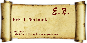 Erkli Norbert névjegykártya